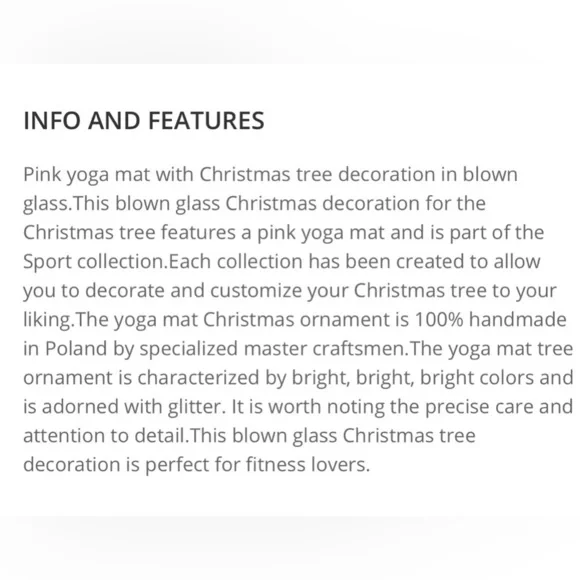 Anthropologie New Pink Yoga Mat Glass Ornament Rare Discontinued - Picture 6 of 9